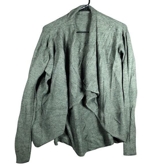 Express Womens Sweater Green Cardigan Open Front Cotton Long Sleeve Small - Picture 1 of 12